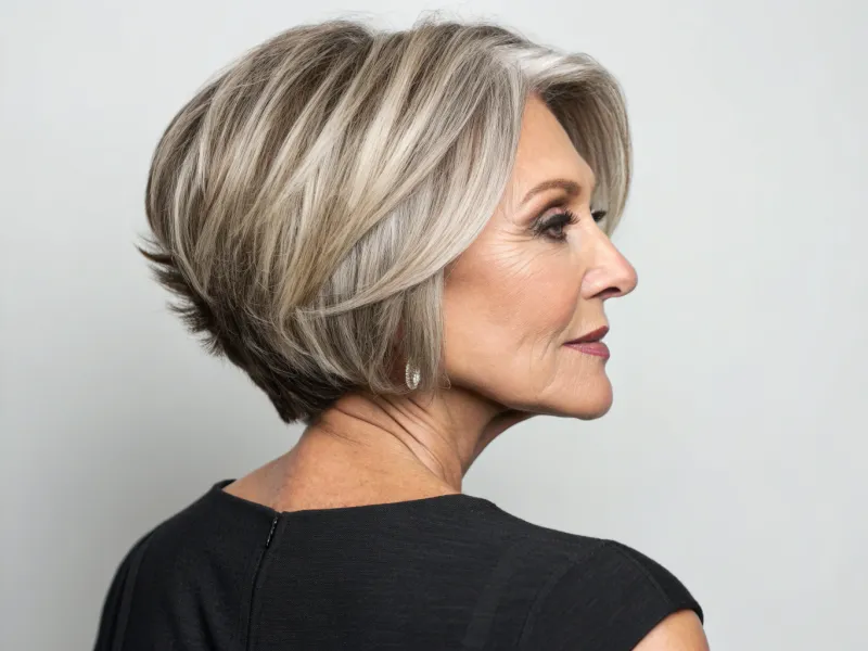 Stacked Bob with Volume at the Crown