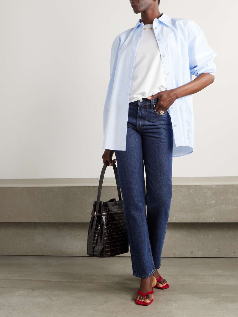 TOTEME Garderob Organic Low-Rise Straight-Leg Jeans