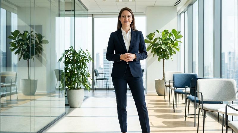 Tailored Navy or Charcoal Suit with a Crisp Button-Down