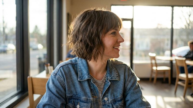 Textured Bob with Bangs