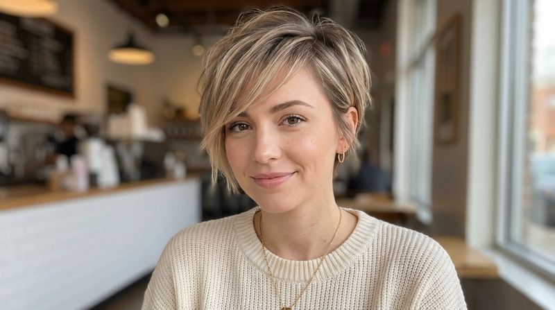 Textured Pixie with Long Bangs