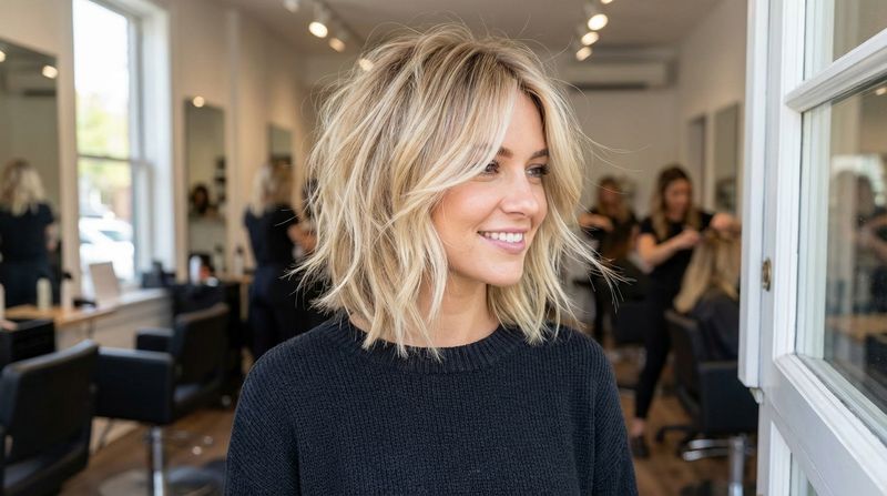 The Layered Lob with Face-Framing Pieces