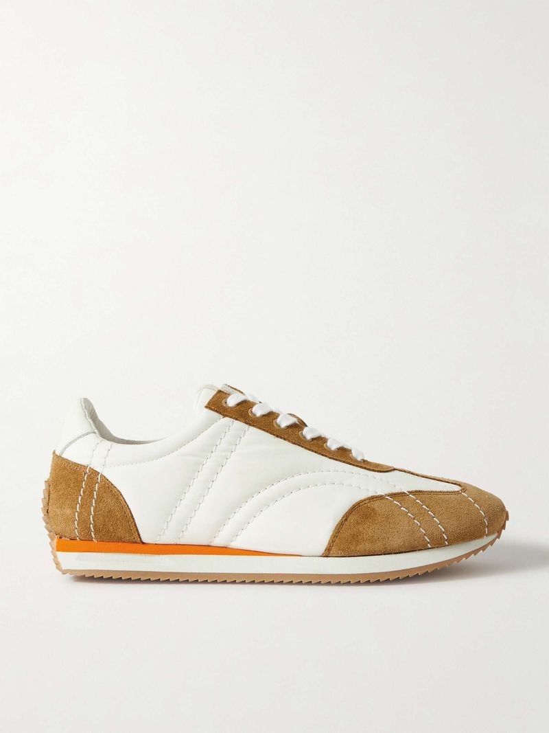 Toteme The Sport Suede and Twill Sneakers