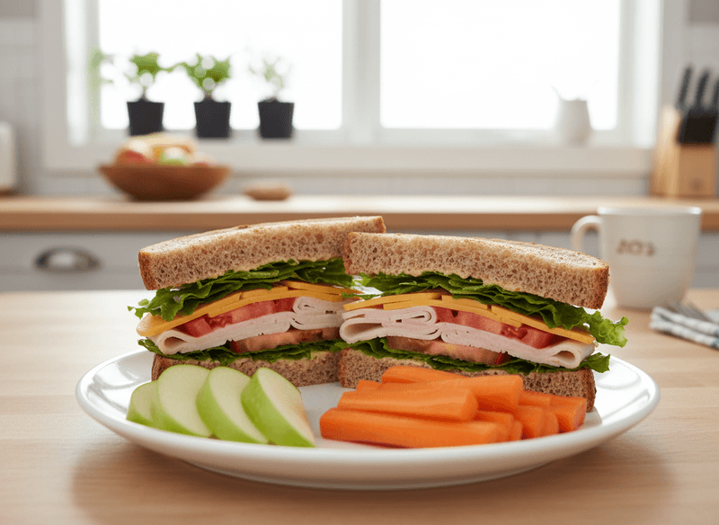 Turkey and Cheese Whole-Grain Sandwich