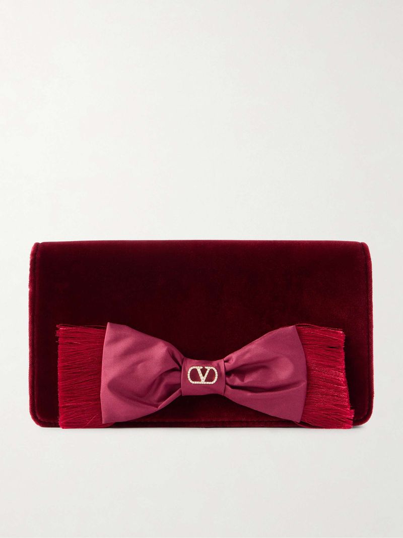 VALENTINO GARAVANI VLogo Signature Mini Velvet Shoulder Bag
