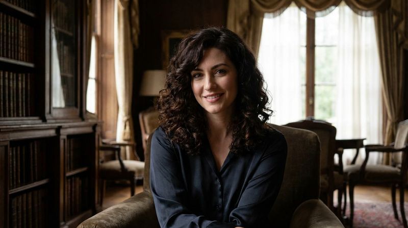 Voluminous Curls with Side Part