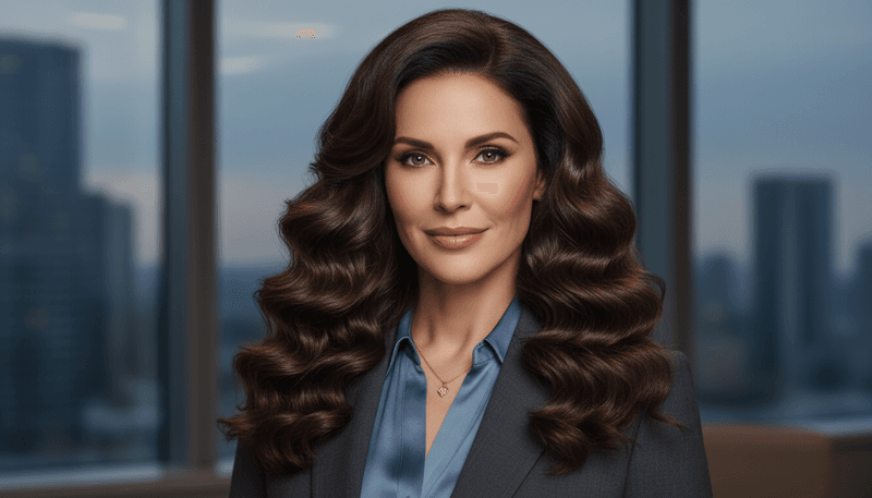 Voluminous Curls with Side Part