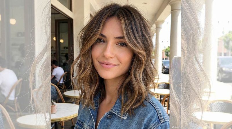 Wavy Lob with Face-Framing Layers