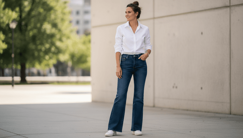 White Shirt + Structured Bottoms
