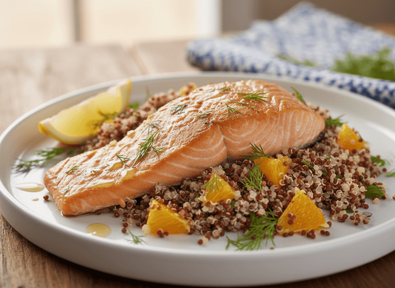 Baked Salmon with Citrus & Herb Quinoa