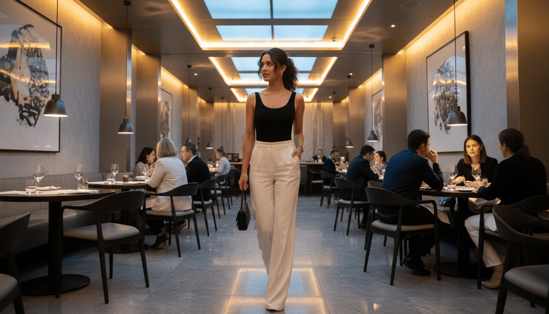 Wide-Leg Pants + Fitted Bodysuit