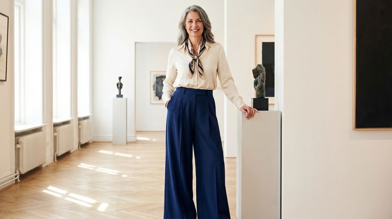 Wide-Leg Trousers and Tucked Top