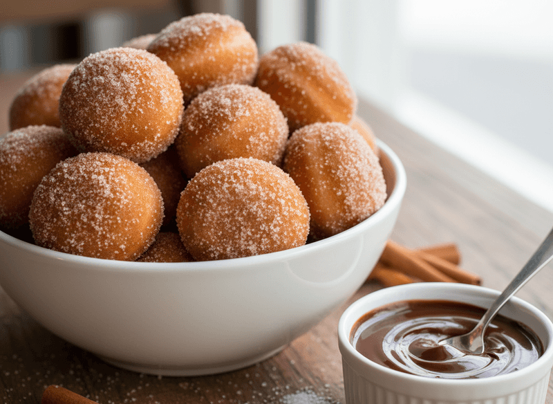 Churro Sugar Donut Holes (Biscuit Hack)