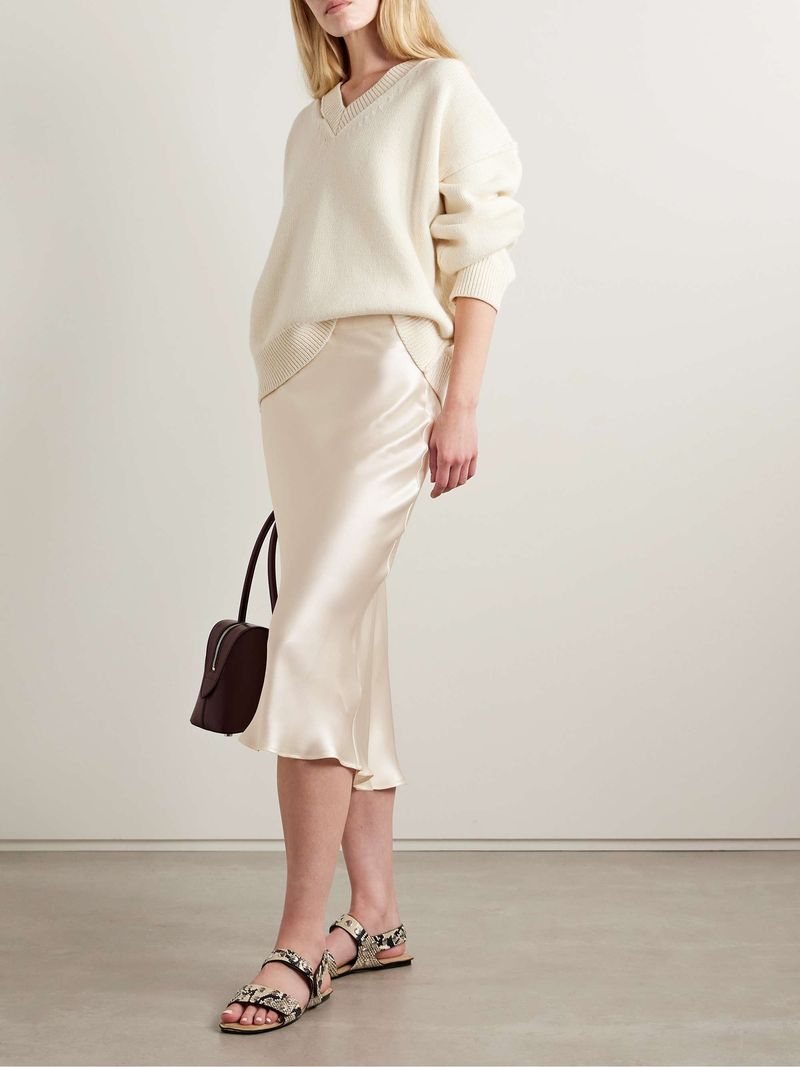 A-Line or Bias-Cut Midi Skirts