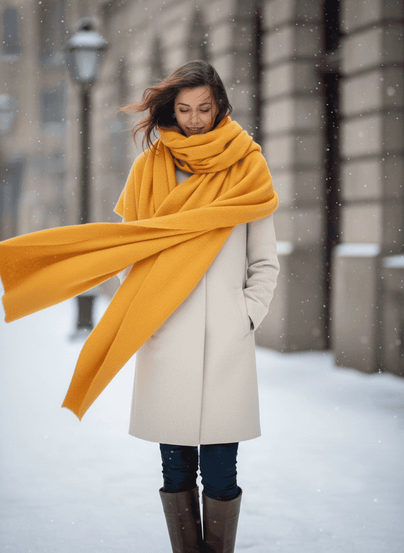 Oversized Cashmere Scarf in a Mood-Lifting Color