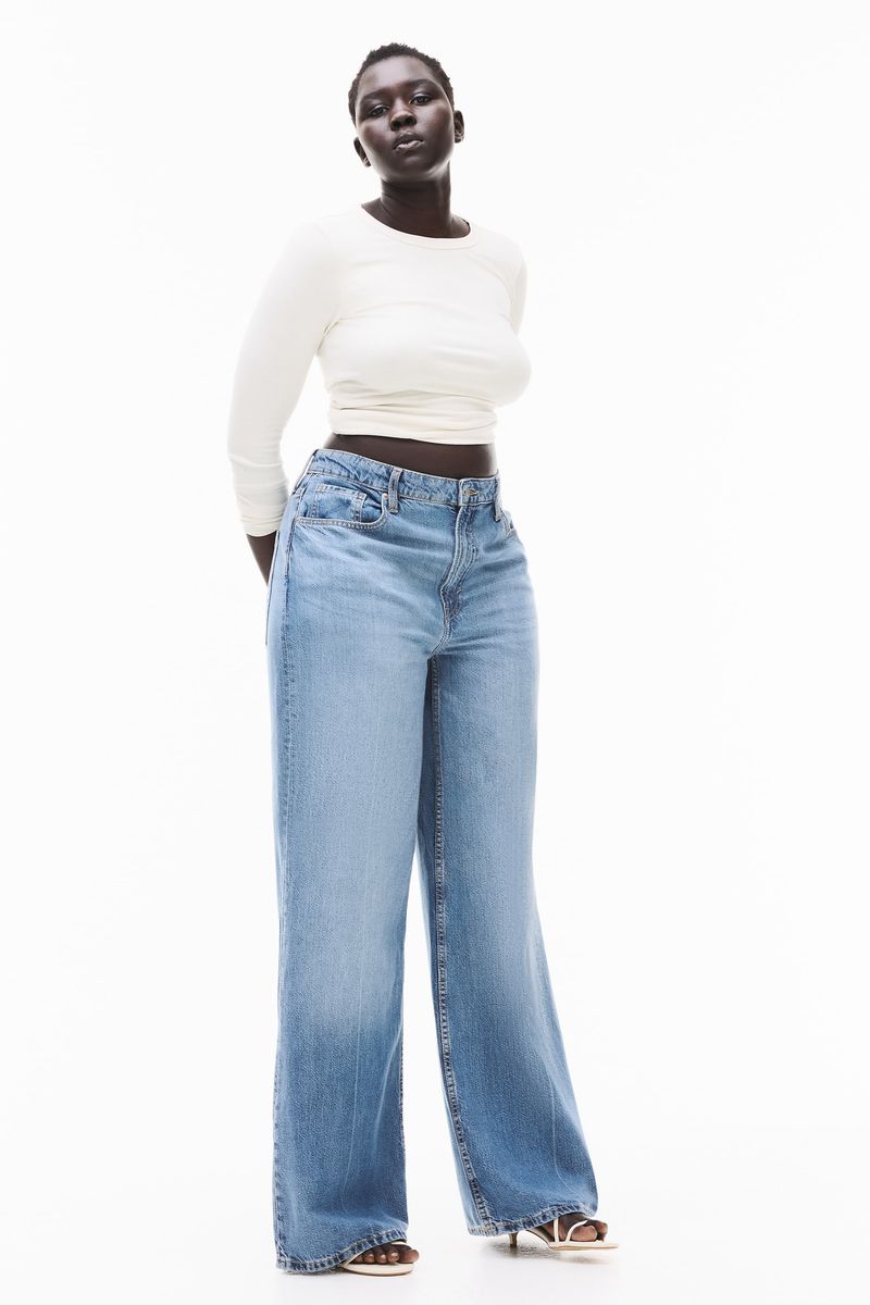 H&M Curvy Fit Wide Ultra High Jeans