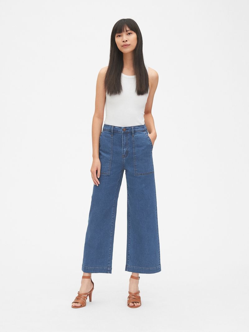 Gap High-Rise Wide-Leg Cropped Jeans