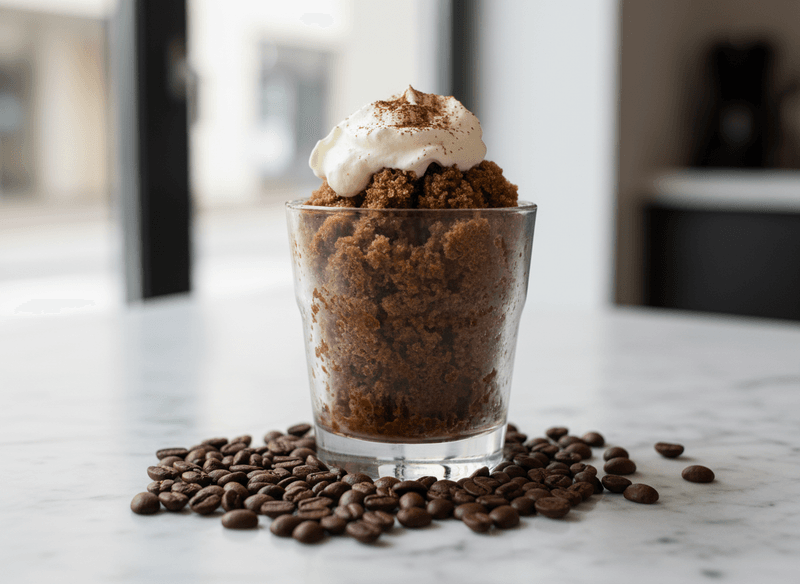 Espresso Granita with a Spoon of Light Whipped Topping
