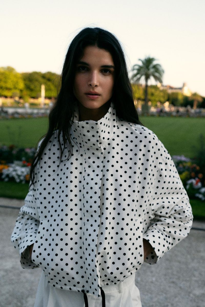 Zara Polka-Dot Bomber Jacket
