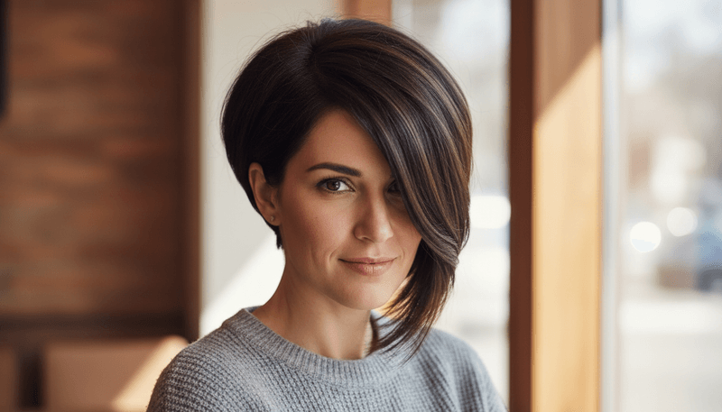 Asymmetrical Cut with Stacked Back