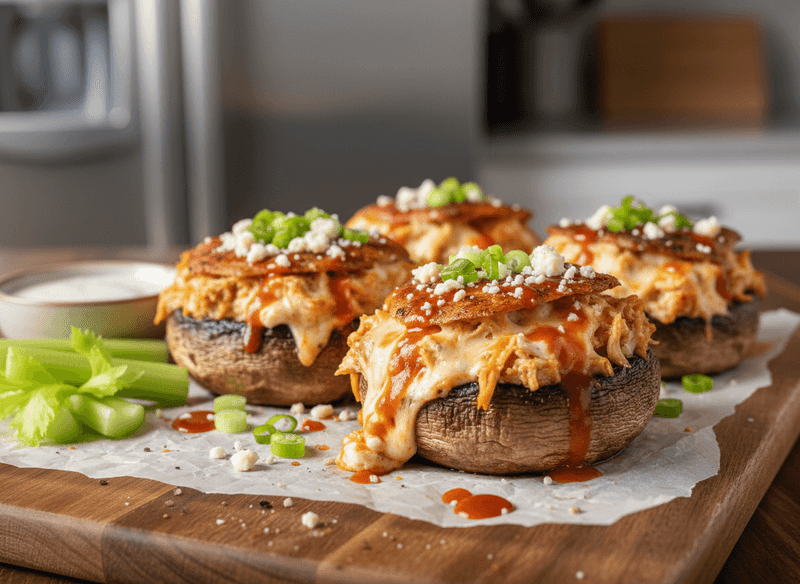 Buffalo Stuffed Portobello Mushrooms