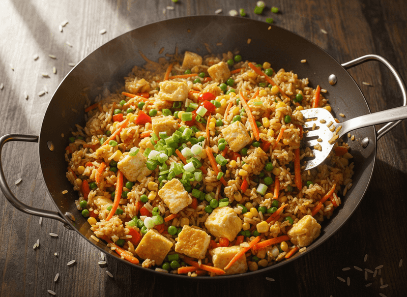 Rainbow Veggie Fried Rice with Scrambled Egg