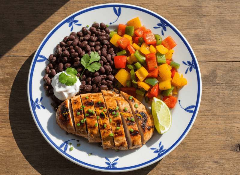 Citrus-Cumin Chicken with Black Bean & Pepper Medley
