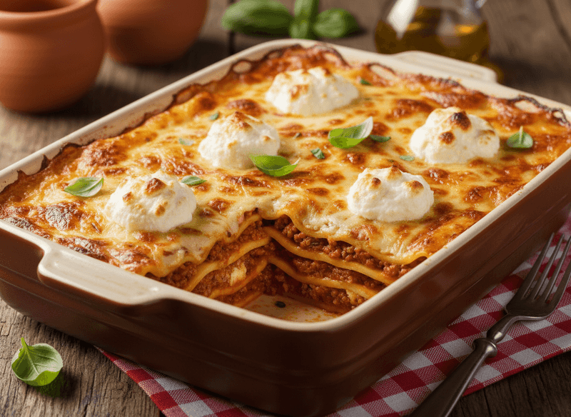 Slow-Cozy Lasagna Casserole with Ricotta Clouds