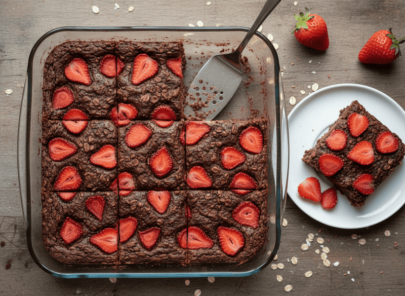 Chocolate-Strawberry Baked Oats