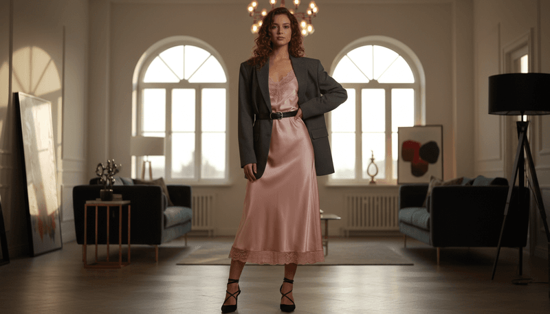 Blazer Over a Slip Dress