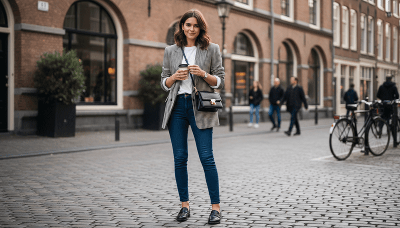 Blazer + White Tee + Jeans 