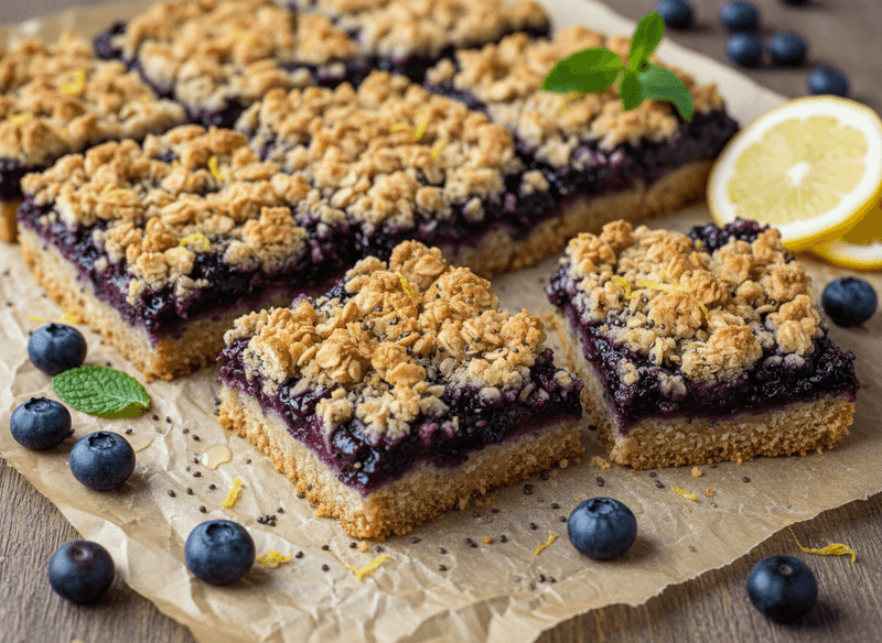Blueberry Lemon Chia Crumble Bars