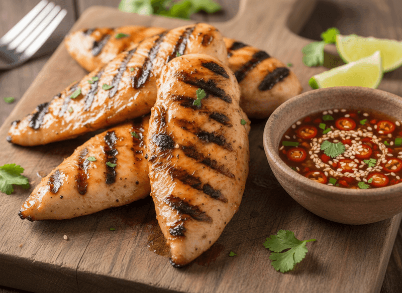 Thai Grilled Chicken Tenderloins with Zesty Dipping Sauce