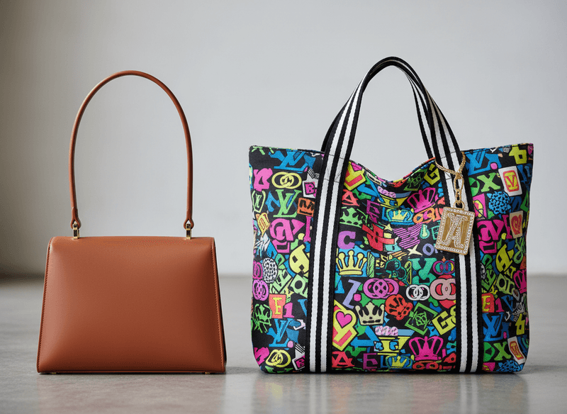 Logo-Heavy Tote to Elegant Leather Bag