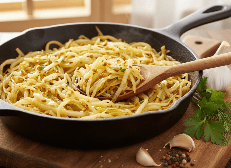 Sautéed Cabbage with Garlic and Butter