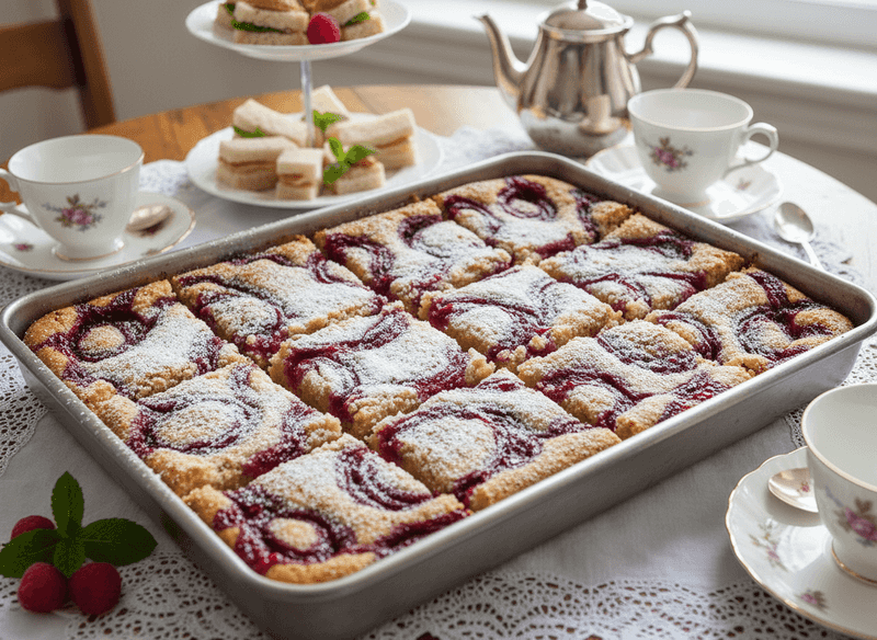 Jam-Swirl Cake Mix Tray Bake
