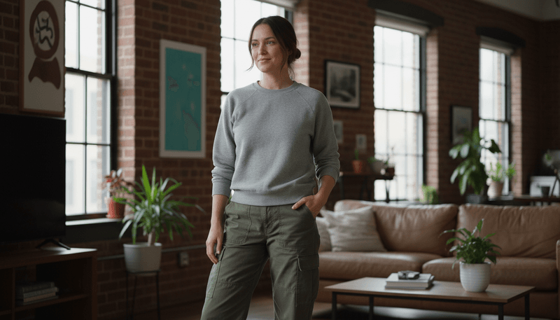 Cargo Pants + Basic Sweatshirt