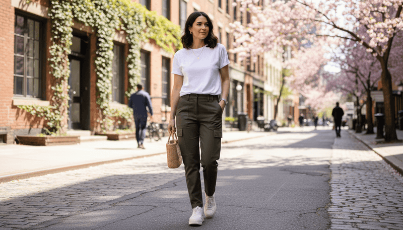 Cargo Pants + Fitted Tee