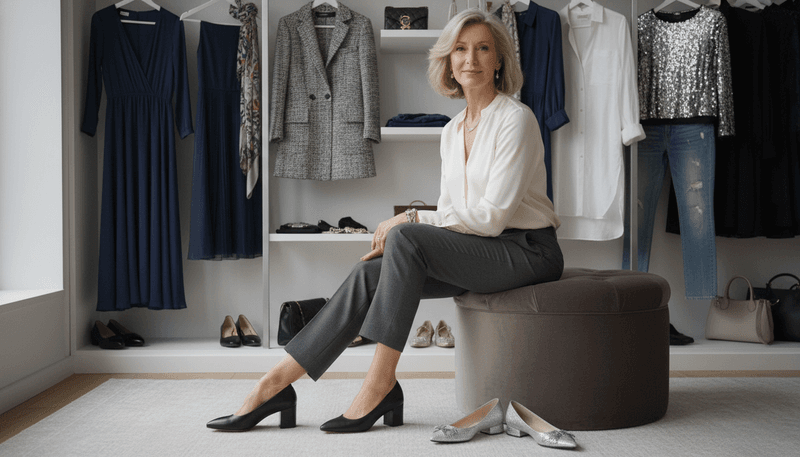 Chic Flats or Block Heels with Any Look