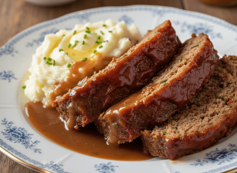 Meatloaf with Brown Gravy