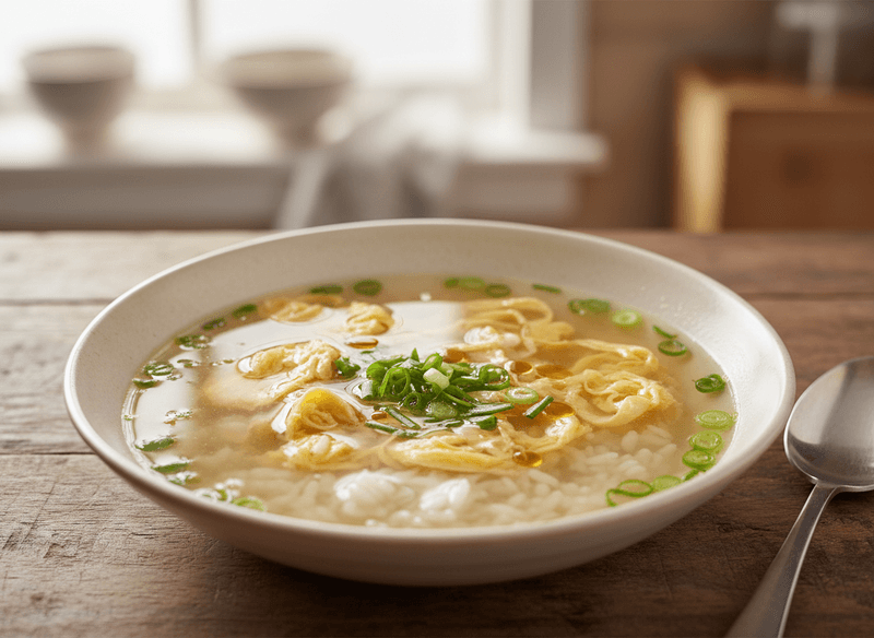 Rice, Garlic & Egg Drop Soup