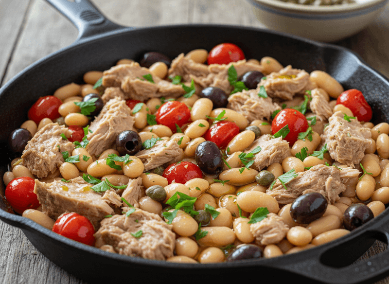 Mediterranean Tuna & Cannellini Bean Skillet