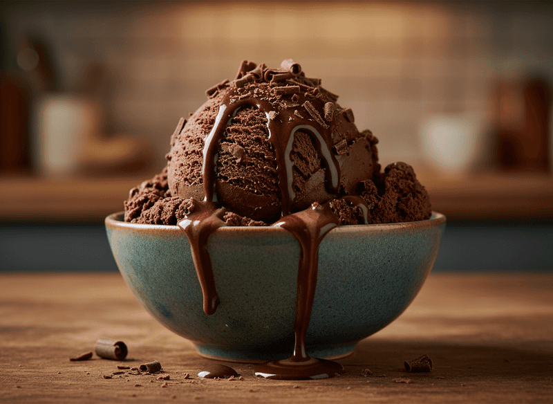 Chocolate Ice Cream with Rippled Dark Fudge