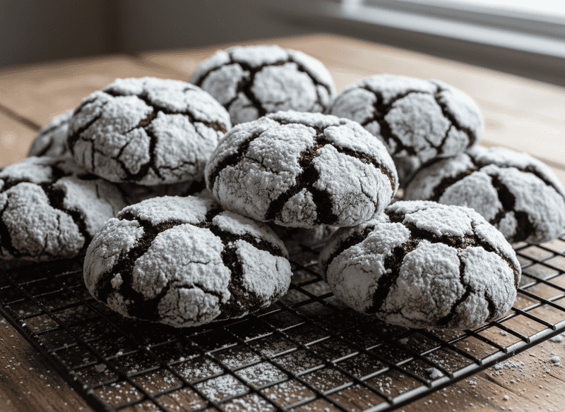 Chocolate Crinkle Cookies with Extra-Dark Cocoa
