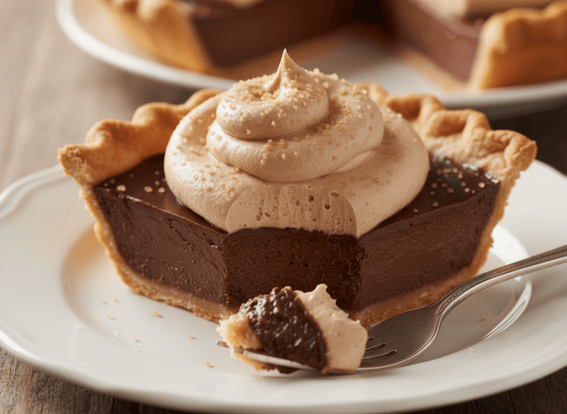Chocolate Custard Pie with Brown Sugar Whipped Cream