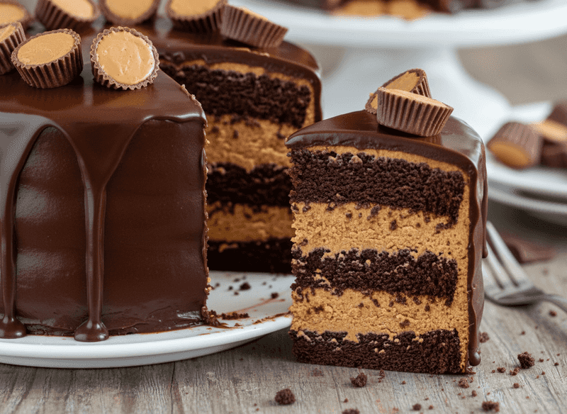 Chocolate Peanut Butter Mousse Cake