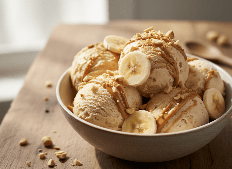 2-Ingredient Peanut Butter Banana Ice Cream