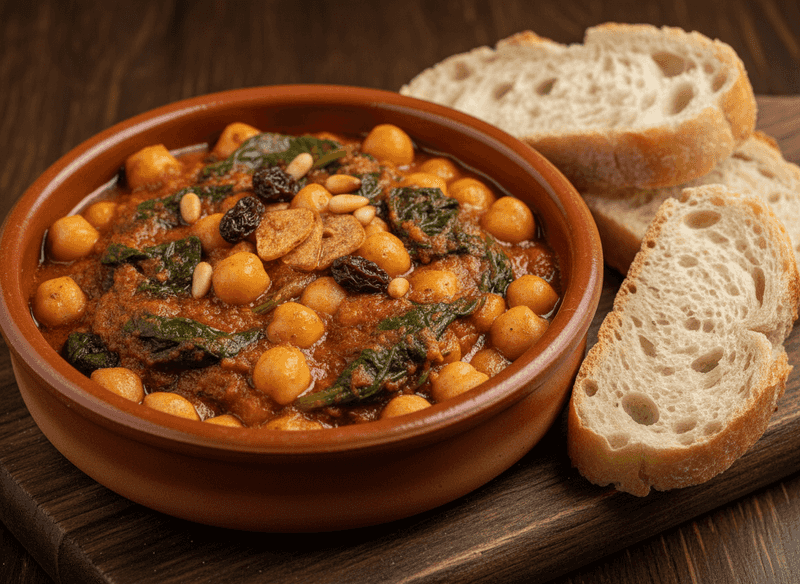 Espinacas con Garbanzos (Spinach & Chickpeas with Cumin)