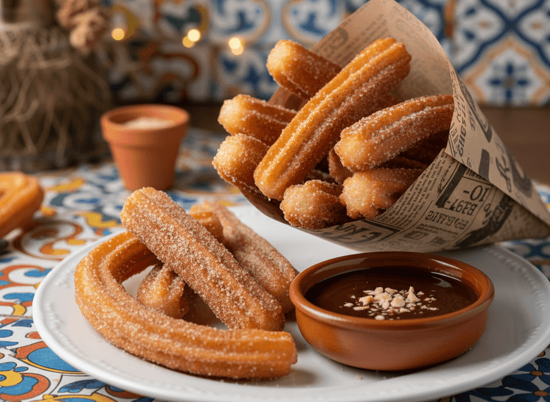 Homemade Churros with Chocolate Dip
