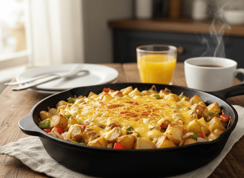 Cheesy Skillet Breakfast Potatoes